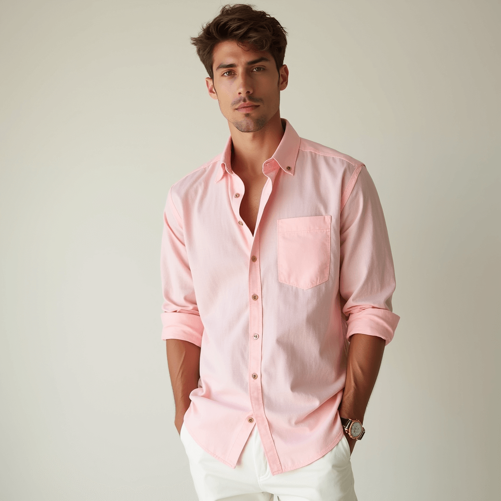 Style by Walker | Sunset Linen Button-Up Shirt – Pink